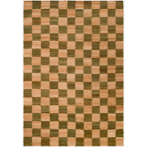 Decotique Chess Vloerkleed 200x300 Jute/Groen