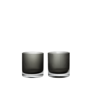 Ferm Living Ripple Tumbler Glas 25cl Set van 2 Gerookt Grijs