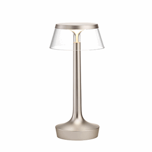 Flos Bon Jour Unplugged Table Lamp Mat Bronze Frame and Transparent Shade