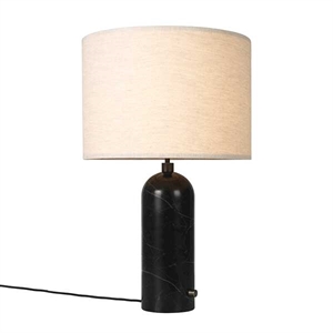 GUBI Gravity Table lamp Black Marble & Canvas Shade Large