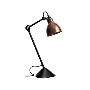 Lampe Gras N205 Tafellamp Mat Zwart/Ruw Koper