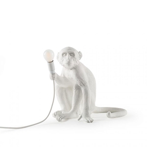 Seletti Monkey Zittende Tafellamp Wit Buiten