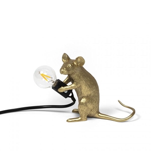 Seletti Mouse Mac Zittende Tafellamp Goud