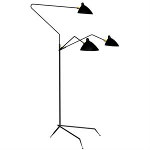 Serge Mouille Vloerlamp 3 Vloerlamp Zwart & Messing