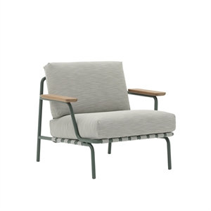 Muuto Settle Outdoor Fauteuil Geribd Weave 2/ Donker groen