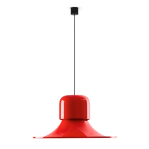 Stilnovo Campana Hanglamp glanzend grijs/ Rood