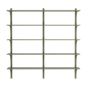 Swedese Levi Wandplank 180 cm 5 Planken Messing/ Mosgroen/Asgrijs