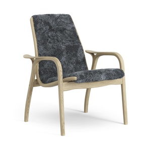 Swedese Laminaat Fauteuil Eikenfineer/Houtskool/Schapenvacht