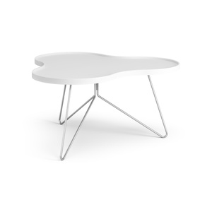 Swedese Flower Mono Salontafel 90x84 Wit/ Chroom