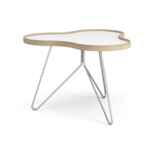 Swedese Flower salontafel 66x62 Wit/eiken/ Chroom