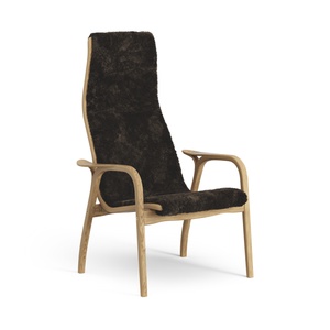 Swedese Lamino Fauteuil Hoog Geoliede Eiken/Espresso/Schapenvacht