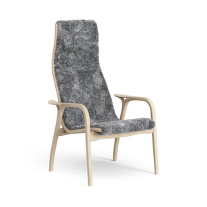 Swedese Lamino Fauteuil Hoog Gelakt Beuken/Scandinavisch Grijs/Schapenvacht
