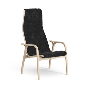 Swedese Lamino Fauteuil Hoog Gelakt Beuken/ Zwart/Schapenvacht