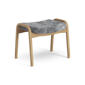 Swedese Lamino Voetenbank Geolied Eiken/Scandinavisch Grijs/Schapenvacht
