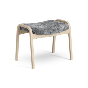 Swedese Lamino Voetenbank Gelakt Beuken/Scandinavisch Grijs/Schapenvacht