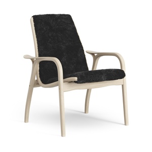 Swedese Laminaat Fauteuil Gelakt Eiken/ Zwart/Schapenvacht