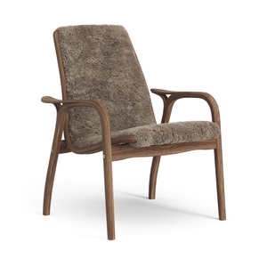 Swedese Laminaat Fauteuil Gelakt Walnoot/Sahara/Schapenvacht