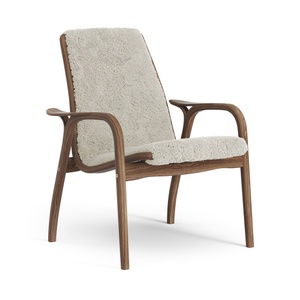 Swedese Laminaat Fauteuil Gelakt Walnoot/Moonlight/Schapenvacht