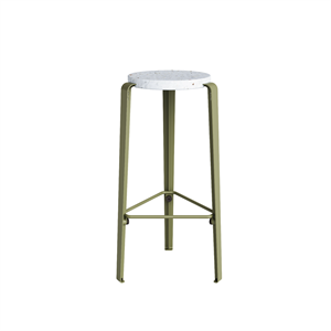 TipToe BIG LOU Kruk Gerecycled Plastic Wit/ Khaki Groen