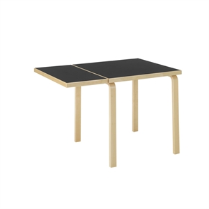 Artek Aalto DL81C Eettafel met Inklapbaar Tafelblad, Zwart.