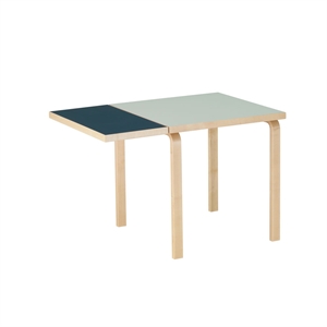 artek Aalto DL81C Eettafel met Inklapbaar Tafelblad, Rookblauw/damp