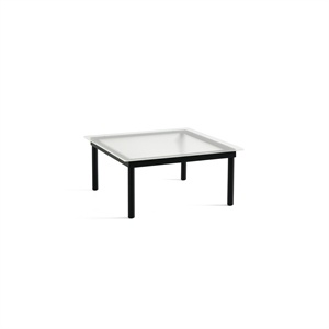 HAY Kofi Salontafel 36x80x80 Zwart Eiken/ Helder Gegroefd Glas