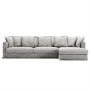 Decotique Le Grand Air 3-zitsbank Linkshandig, Essenhout, Gestreept/linnen