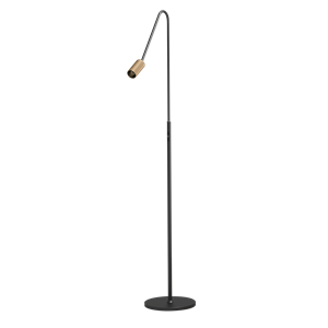 Antidark Decor F2 Vloerlamp Dubbel Zwart/ Messing