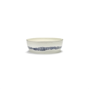 Serax Feast Saladekom Wit/ Blauw Strepen