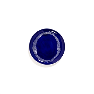 Serax Feestbord L Wit/ Donker Blauw Strepen