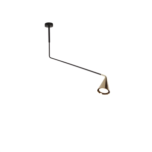 TOOY Gordon 561.11C Plafondlamp Mat Zwart/ Geborsteld Messing