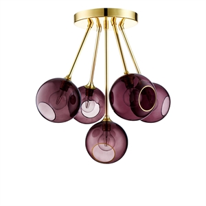 Design by Us Ballroom Molecule Plafondlamp Paars Regen/Goud