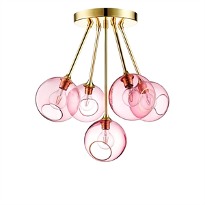 Design by Us Ballroom Molecule Plafondlamp Roze/Goud