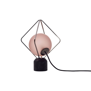 Brokis Jack O' Lantern Tafellamp Klein Zwart Chroom/ Roze Glas met Zwart Marquina Voet