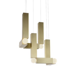 Lee Broom Vesper Duo Hanglamp met Rozet , Geborsteld Goud
