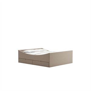 RYE Gebogen Bedframe Met 2 Laden 140x210 Beige
