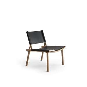 Nikari December Fauteuil Eiken/Gerookt Eiken/ Zwart Leer