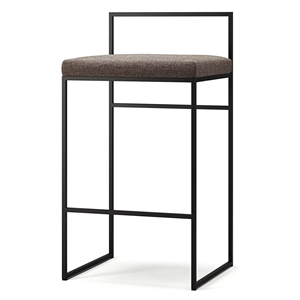 Afdelingsbarkruk met rugleuning 80 cm Zwart/kustschalie