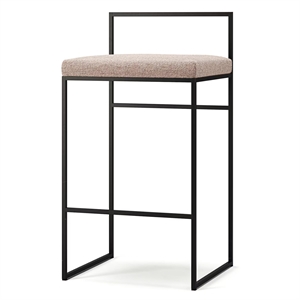 Department Barkruk met rugleuning 80 cm zwart/lichtroze