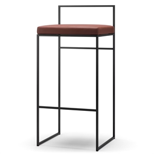 Department Barkruk met rugleuning 90 cm Zwart/bruin leer