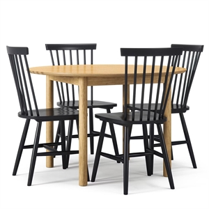 Eettafelset van Department Wood, Eiken/ Zwart