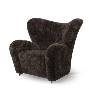 By Lassen The Tired Man Fauteuil Gerookt Eiken/Schapenvacht Espresso