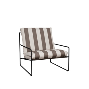 Ferm Living Woestijn 1-zitsbank Stripe Zwart/Chocolade