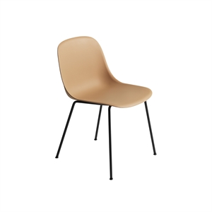 Muuto Fiber Eetkamerstoel met Lampenvoet Oker/ Zwart