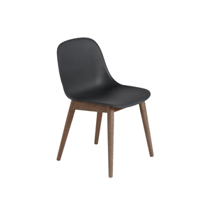 Muuto Fiber Eettafel Chair m. Wood Lampenvoet Dark Bruin