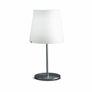 FontanaArte 3247 Tafellamp Groot Satijn/ Geborsteld Nikkel/ Wit