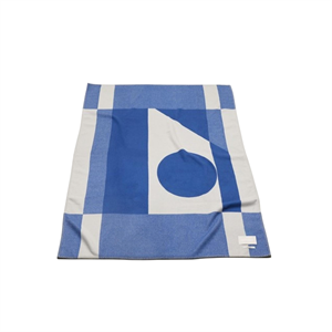 FORMARKIVET vloerkleed met groot logo Beige/koningsblauw