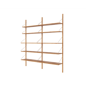 Frama Boekenkast met Dubbele Sectie, 185,2 x 80 Cm, Natuurlijk Eikenhout