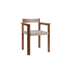 Frama Symmetry eetkamerstoel met armleuningen honing essen/havermout