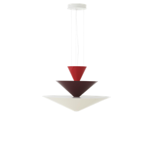 &Tradition Gio LN15 Hanglamp Ø92 Vermiljoen Rood/Donker Burgundy/Ecru Wit